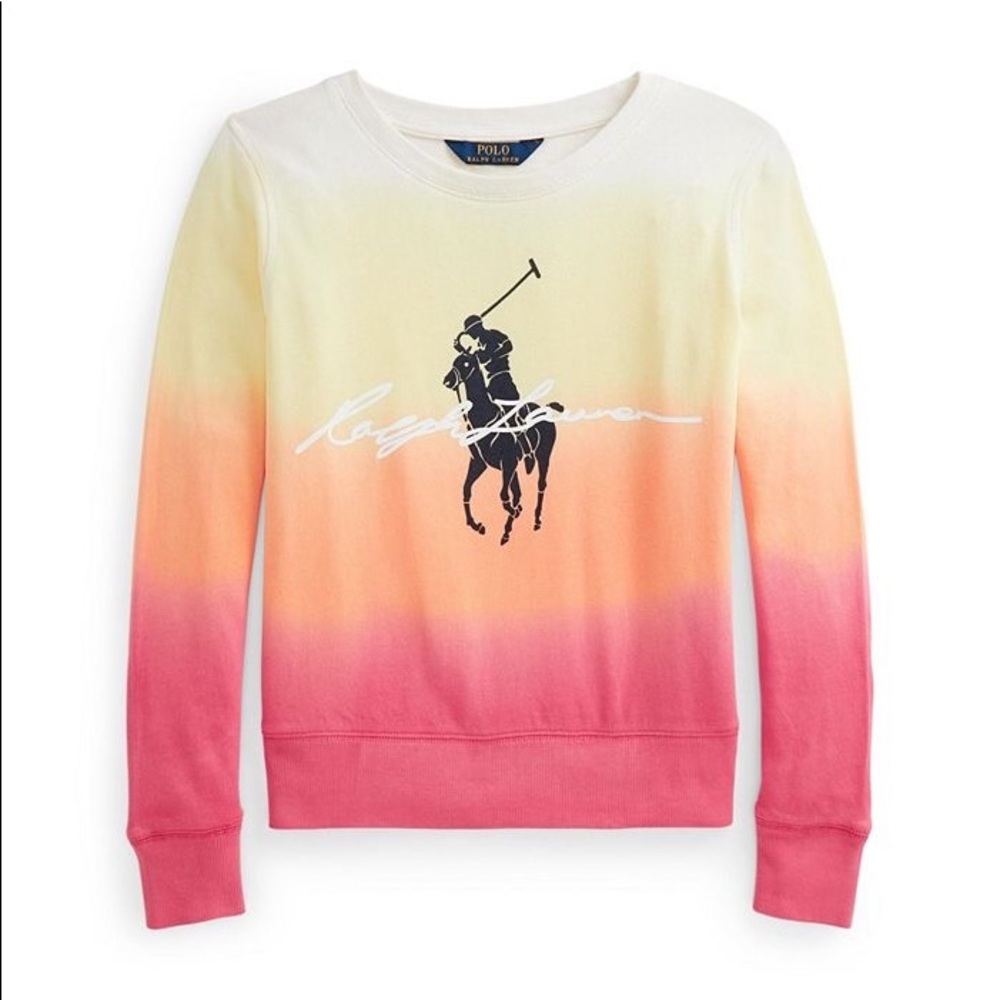 Ralph Lauren Big Girls Ombré Spa Terry Sweatshirt M(8-10) NWOT